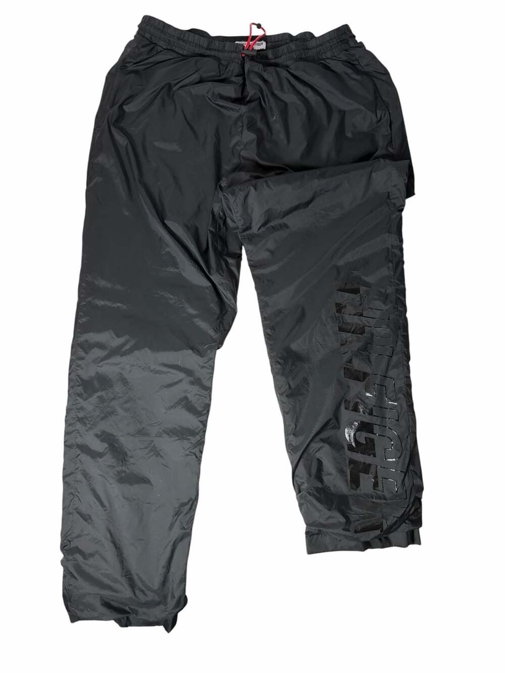 Vintage Y2K Tommy Hilfiger Sport Nylon Track Pants Black Spellout Logo